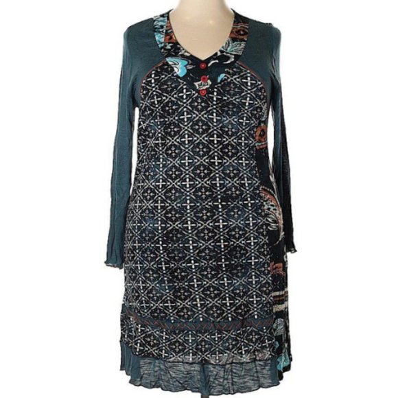 Orientique Dresses & Skirts - Orientique Naturally Australian Boho Teal Dress XL